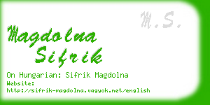 magdolna sifrik business card